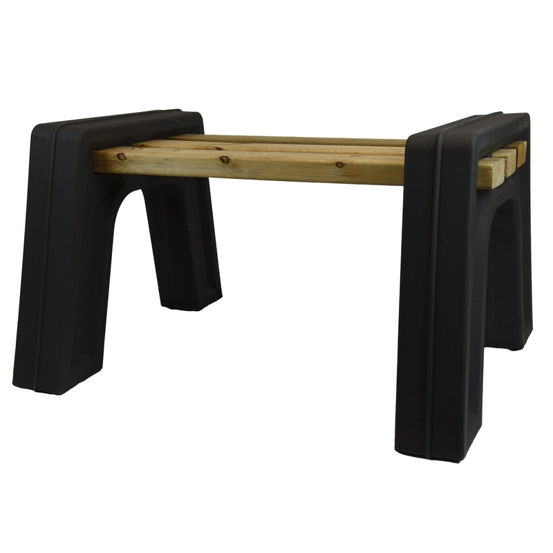 Custom Length Lightweight Backless Bench Ends - Color:Black